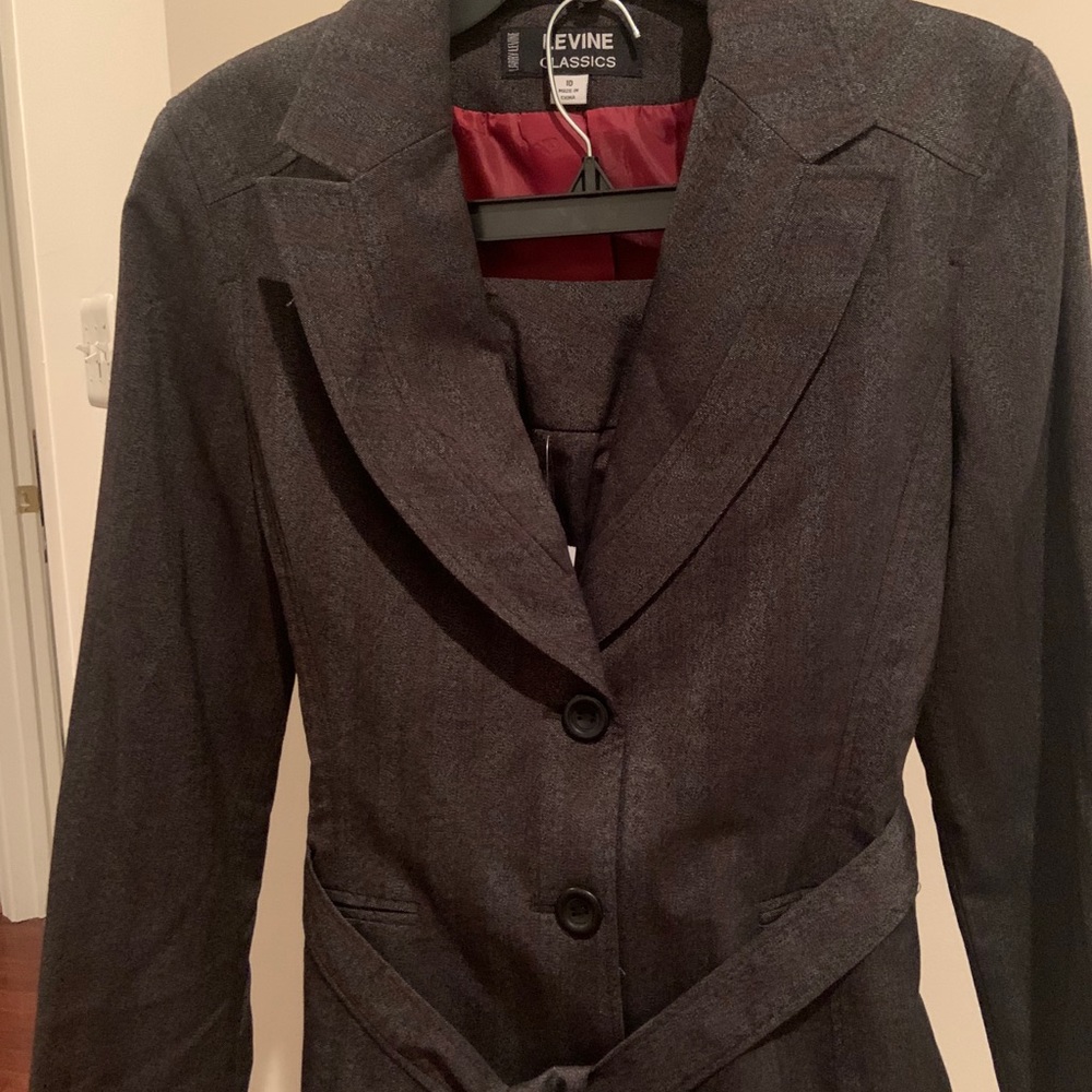 New Two Piece Grey with Stripes Suit